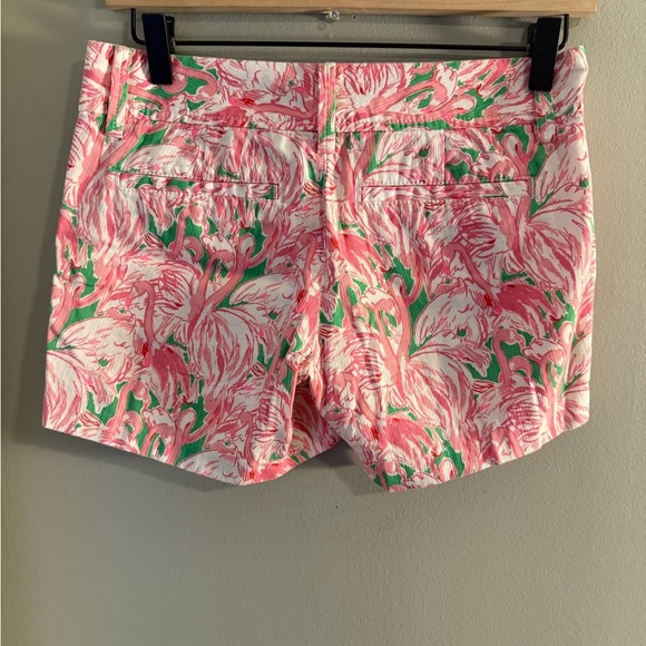 Lilly Pulitzer Pink and Green Bermuda Shorts Vibrant Tropical Print - Picture 2 of 9
